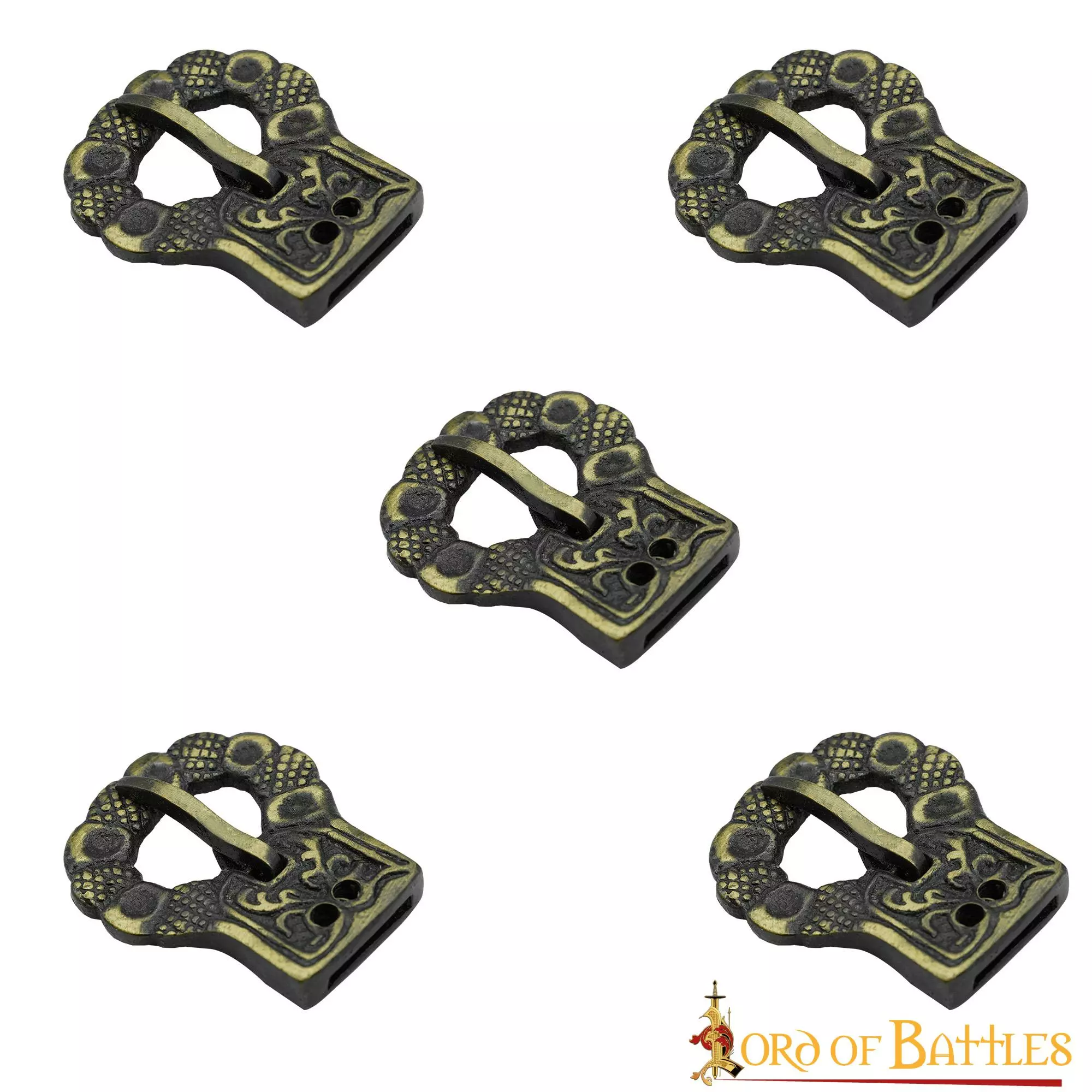 Hebilla De Cinturón Gótica De Latón Envejecido Juego Funcional De 5 4 Hebilla De Cinturón Gótica De Latón Envejecido Juego Funcional De 5 - Imagen 2