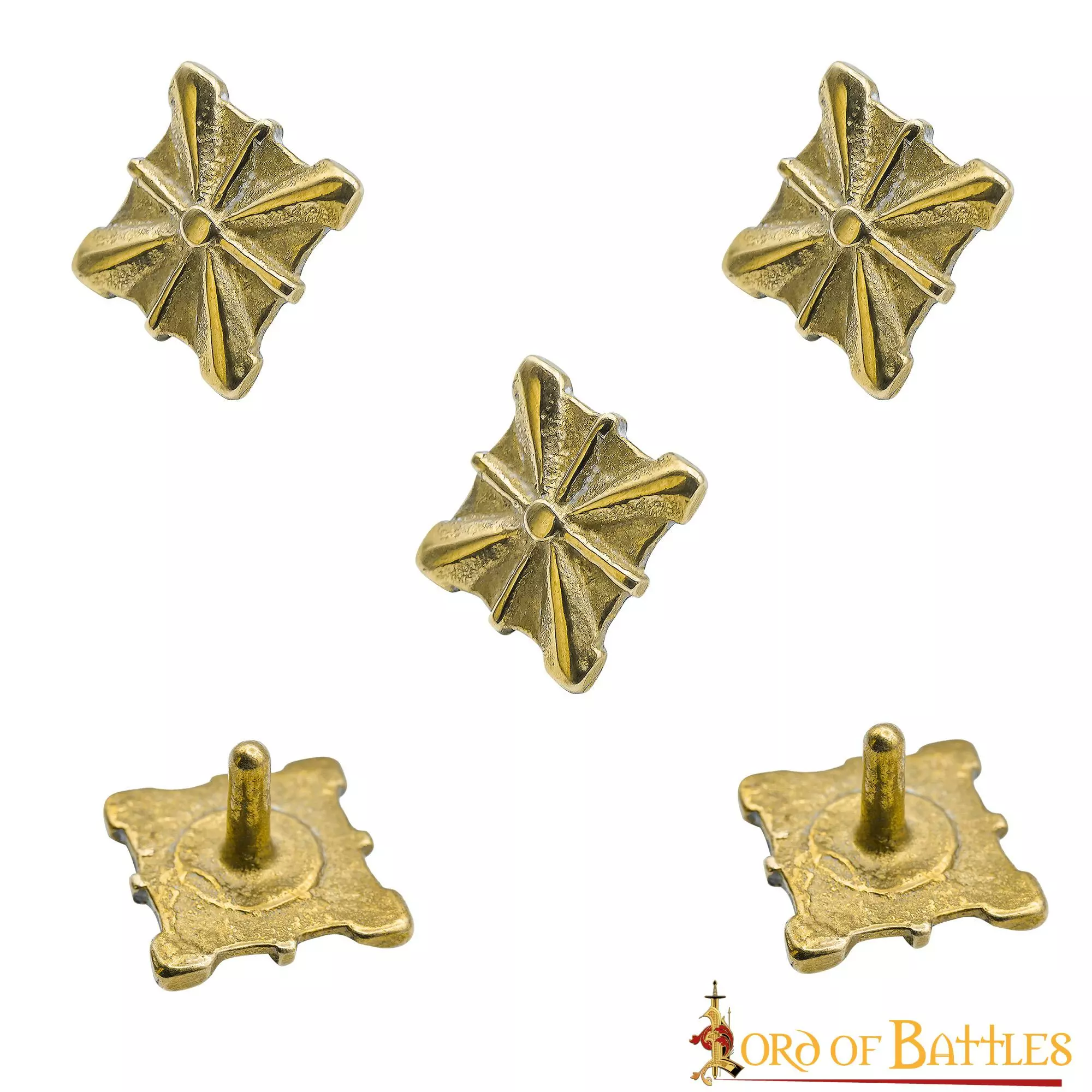 Juego De 5 Soportes Funcionales Medievales De Latón Macizo Para Cuero 4 Juego De 5 Soportes Funcionales Medievales De Latón Macizo Para Cuero - Imagen 2