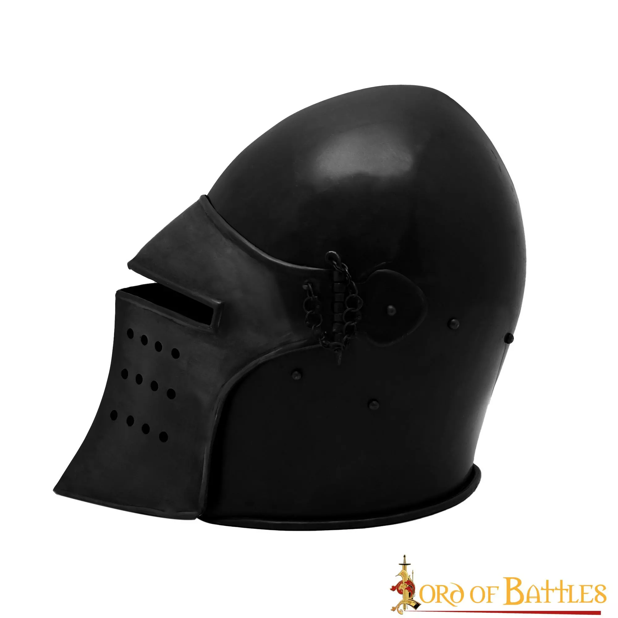 Casco De Caballero Negro Con Visera Desmontable Y Forro De Piel 4 Casco De Caballero Negro Con Visera Desmontable Y Forro De Piel - Imagen 2