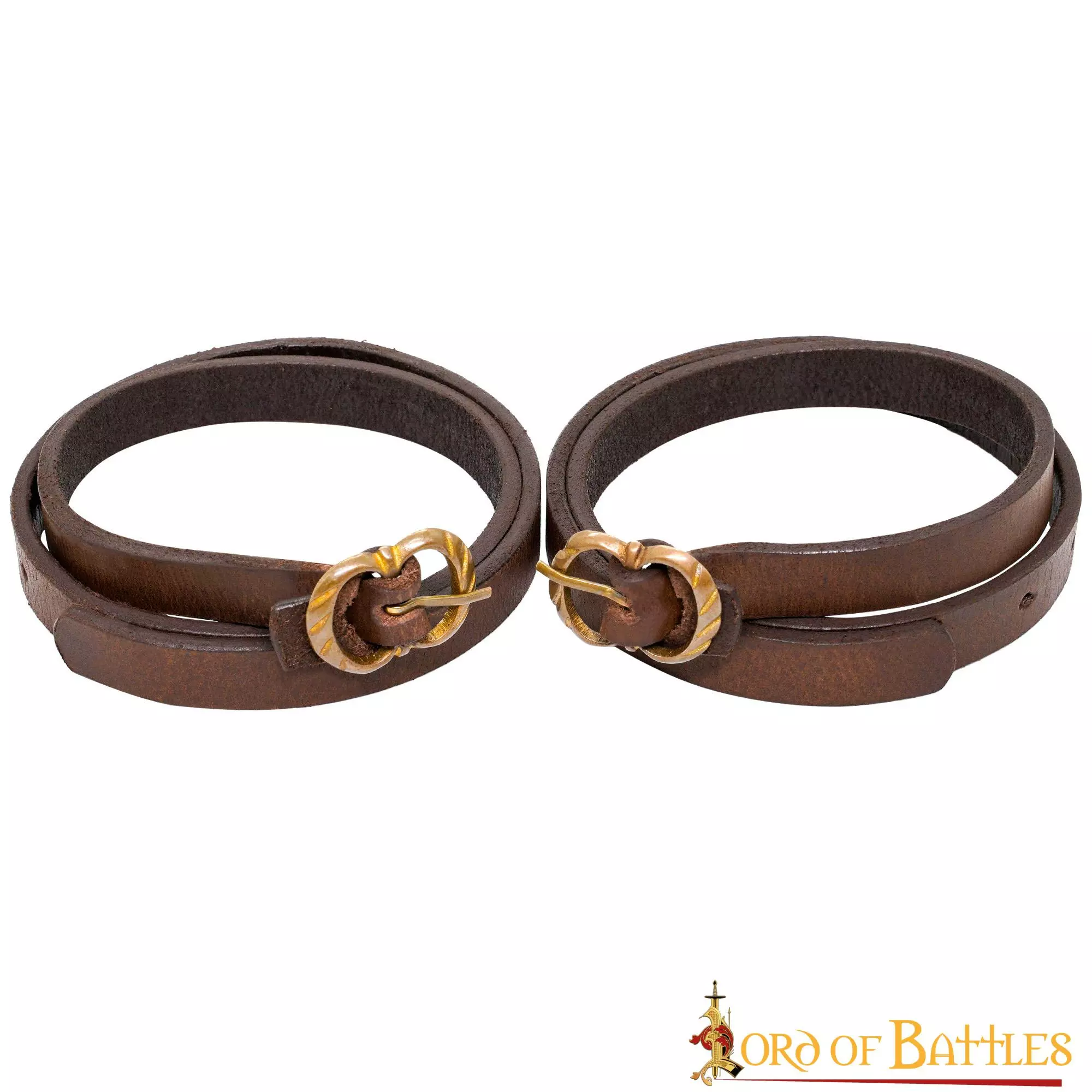 Medieval Renacimiento Cuero Genuino Pierna Ligas 4 Medieval Renacimiento Cuero Genuino Pierna Ligas - Imagen 2