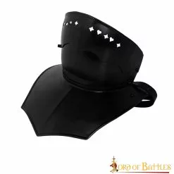 Gorget Caballero Negro Con Bevor Plegable -Armadura Ventas 2 22 1