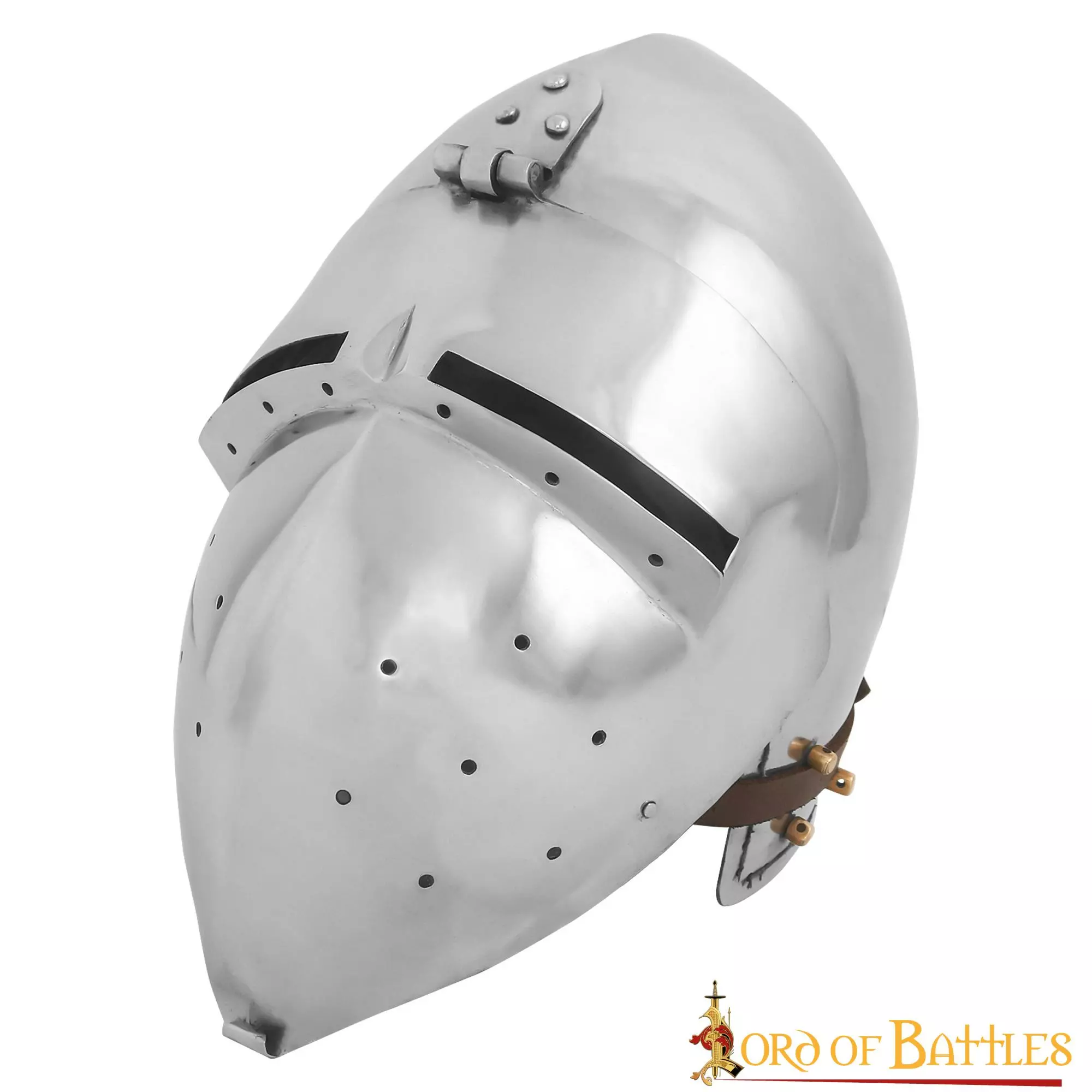 Casco Medieval Klappvisor Bascinet Con Forro Acolchado Calibre 16 4 Casco Medieval Klappvisor Bascinet Con Forro Acolchado Calibre 16 - Imagen 2