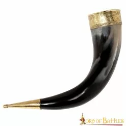 Cuerno Medieval Vikingo Para Beber Con Accesorios De Latón Puro Cuerno De Buey Auténtico Hecho A Mano -Armadura Ventas 2 282