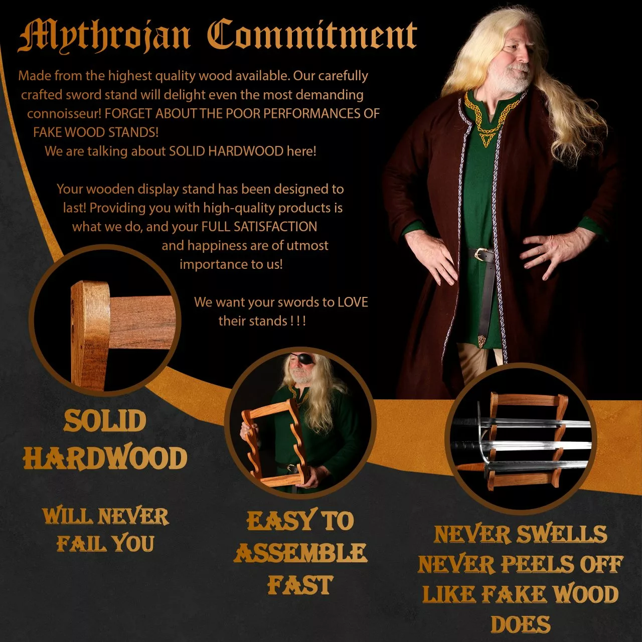 Mythrojan De Madera Maciza De Tres Niveles Espada Medieval De Pared Espada Samurai Expositor De Espada Katana Espada De Gladiador Expositor De Pared Espada De Cruzado Soporte De Cuchillo Para Mostrar - Soporte De Tres Niveles 5 Mythrojan De Madera Maciza De Tres Niveles Espada Medieval De Pared Espada Samurai Expositor De Espada Katana Espada De Gladiador Expositor De Pared Espada De Cruzado Soporte De Cuchillo Para Mostrar - Soporte De Tres Niveles - Imagen 3