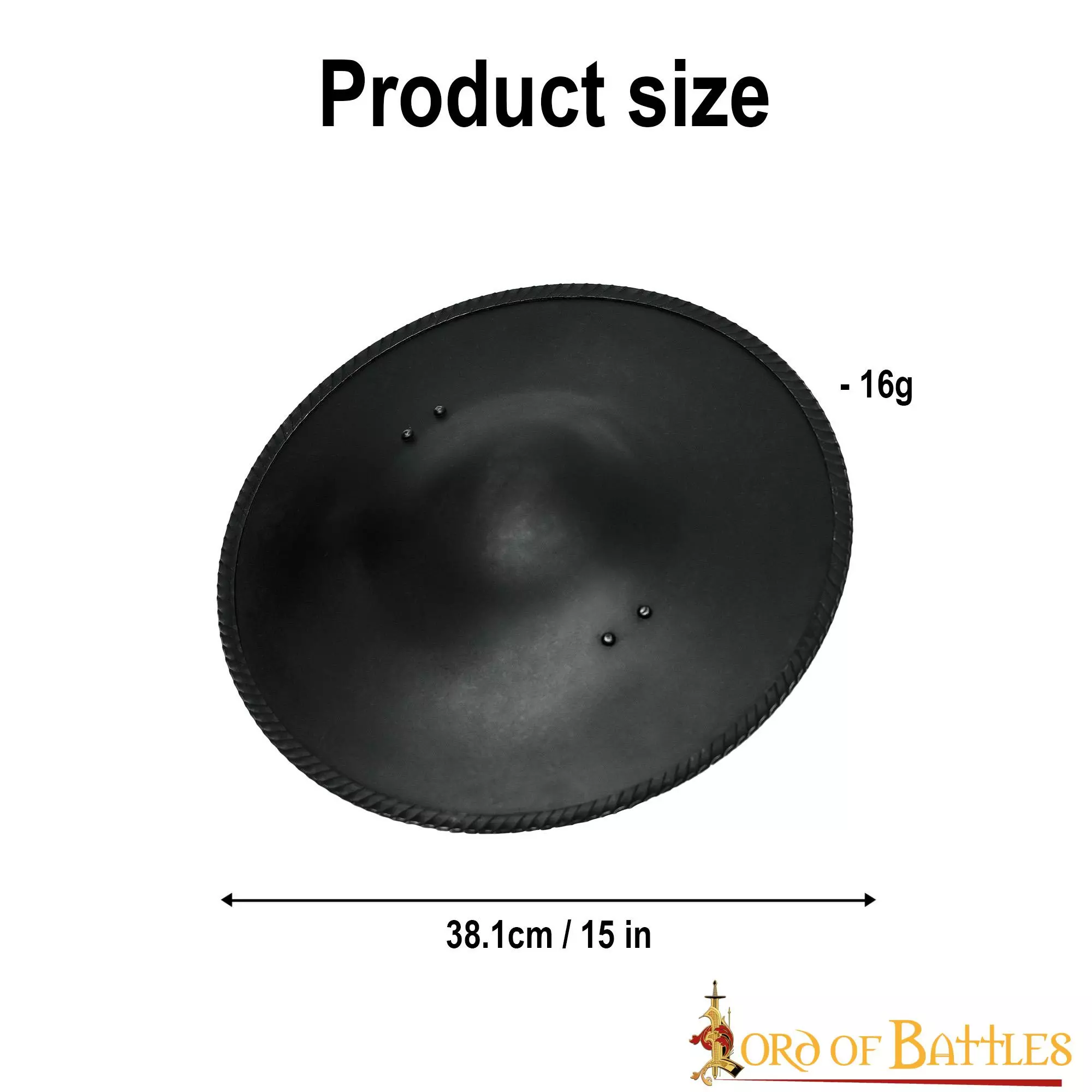 Broquel Medieval De Acero Ennegrecido Escudo De Acero Funcional 5 Broquel Medieval De Acero Ennegrecido Escudo De Acero Funcional - Imagen 3