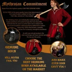 Mythrojan Viking Drinking Tankard Con Hebilla Medieval Correa De Cuero Y Mythrojan Bolsa -Armadura Ventas 2 45