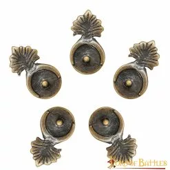 Juego De 5 Monturas O Conchos De Cuero De Latón Antiguo Accesorio Funcional -Armadura Ventas 2 60