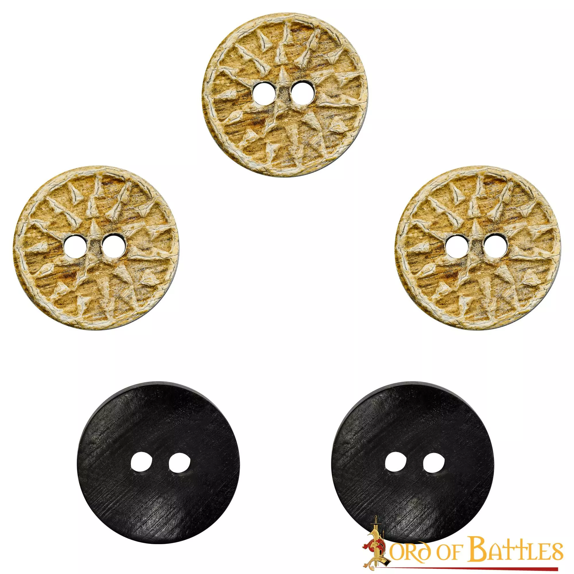 Juego De 5 Botones Medievales De Cuerno De Búfalo Auténtico Hechos A Mano 4 Juego De 5 Botones Medievales De Cuerno De Búfalo Auténtico Hechos A Mano - Imagen 2