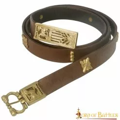 Cinturón Medieval De Cuero Con Hebilla Y Capucha De Latón Puro 9 Cinturón Medieval De Cuero Con Hebilla Y Capucha De Latón Puro -Armadura Ventas 2 72 1