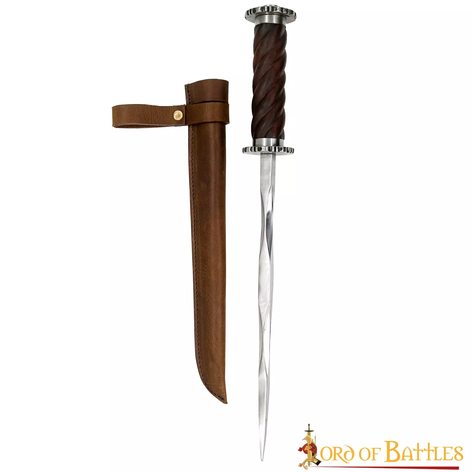 Daga Medieval Rondell Con Vaina De Cuero Auténtico 4 Daga Medieval Rondell Con Vaina De Cuero Auténtico - Imagen 2