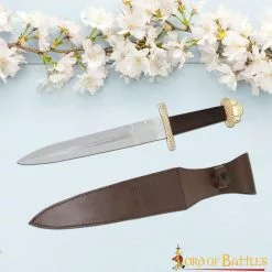 Daga Vikinga Con Penacho Trilobulado De Latón Macizo Puro -Armadura Ventas 2 9 1 1