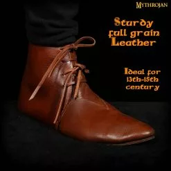 Mythrojan XII Al Siglo XV Zapatos Medievales De Cuero, Ideal Para SCA LARP Reenactment Ren Eventos Medievales Justas, Cuero De Grano Completo, Marrón 12 Mythrojan XII Al Siglo XV Zapatos Medievales De Cuero, Ideal Para SCA LARP Reenactment Ren Eventos Medievales Justas, Cuero De Grano Completo, Marrón -Armadura Ventas 2 DSC03149