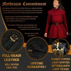 Mythrojan Cinturón Vikingo Medieval De Cuero Del Renacimiento Con Hebilla De Latón - Negro -Armadura Ventas 2 leather bag template 1