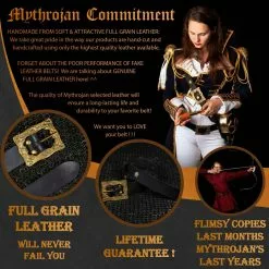 Mythrojan "The Venturing Pirate" Cinturón De Cuero Con Hebilla De Latón Macizo, Ideal Para LARP SCA Medieval Renacimiento Caballero Reenactment, Negro, 60 Pulgadas -Armadura Ventas 2 leather bag template