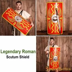 Antigüedad Legendario Escudo Romano Scutum Decorativo Con Umbo De Acero 12 Antigüedad Legendario Escudo Romano Scutum Decorativo Con Umbo De Acero -Armadura Ventas 2101MS pattern2