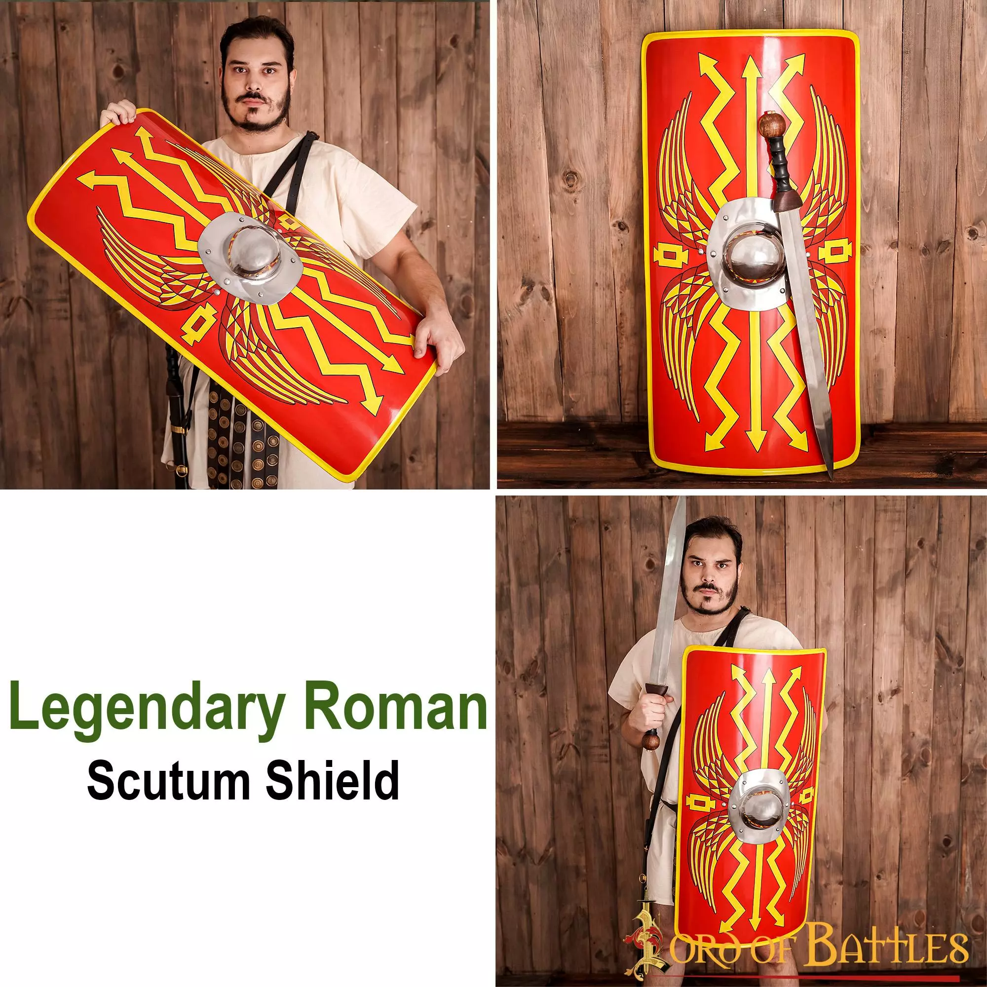 Antigüedad Legendario Escudo Romano Scutum Decorativo Con Umbo De Acero 7 Antigüedad Legendario Escudo Romano Scutum Decorativo Con Umbo De Acero - Imagen 5