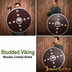 Escudo Vikingo De Madera Tachonado Con Umbo De Acero Y Herrajes -Armadura Ventas 2113 pattern 2 1