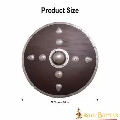 Escudo Vikingo De Madera Tachonado Con Umbo De Acero Y Herrajes -Armadura Ventas 2113 3 1