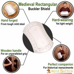 Hebilla Medieval Rectangular Escudo De Acero Funcional -Armadura Ventas 2126 pattern1