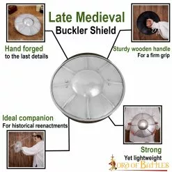 Hebilla Medieval Redonda Estriada Escudo De Acero Para Esgrima -Armadura Ventas 2131 pattern1
