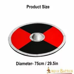 Escudo Medieval Clásico Anglosajón Funcional Negro Y Rojo 8 Escudo Medieval Clásico Anglosajón Funcional Negro Y Rojo -Armadura Ventas 2135 3