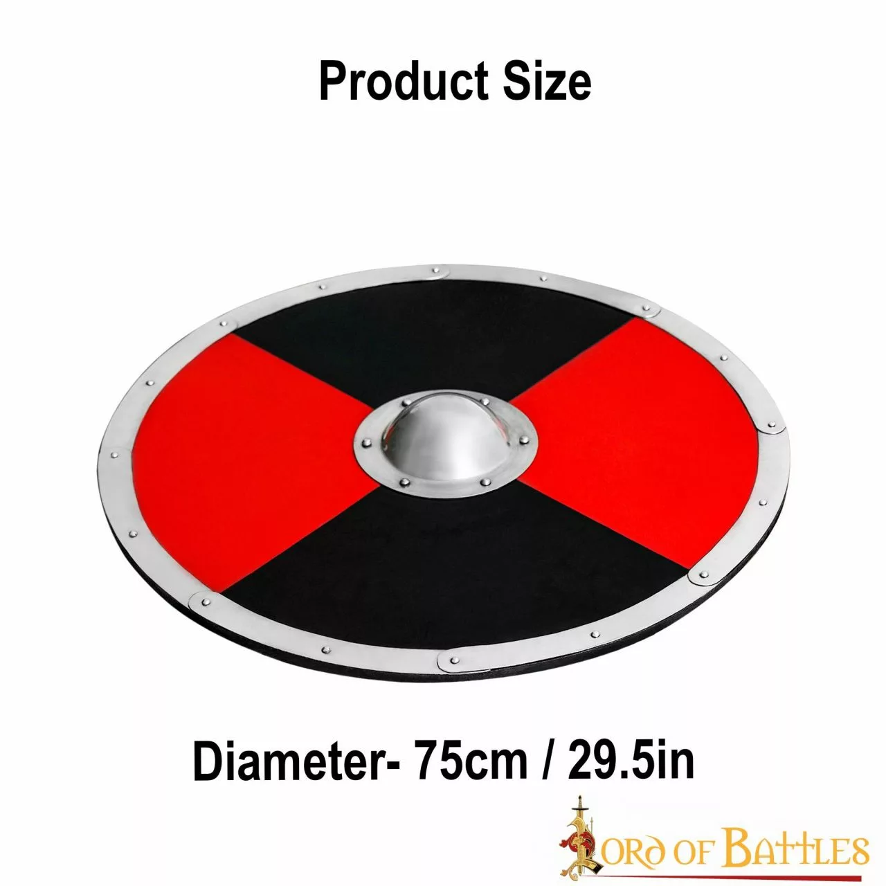 Escudo Medieval Clásico Anglosajón Funcional Negro Y Rojo 5 Escudo Medieval Clásico Anglosajón Funcional Negro Y Rojo - Imagen 3