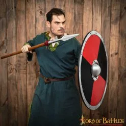 Escudo Medieval Clásico Anglosajón Funcional Negro Y Rojo 7 Escudo Medieval Clásico Anglosajón Funcional Negro Y Rojo -Armadura Ventas 2135 4