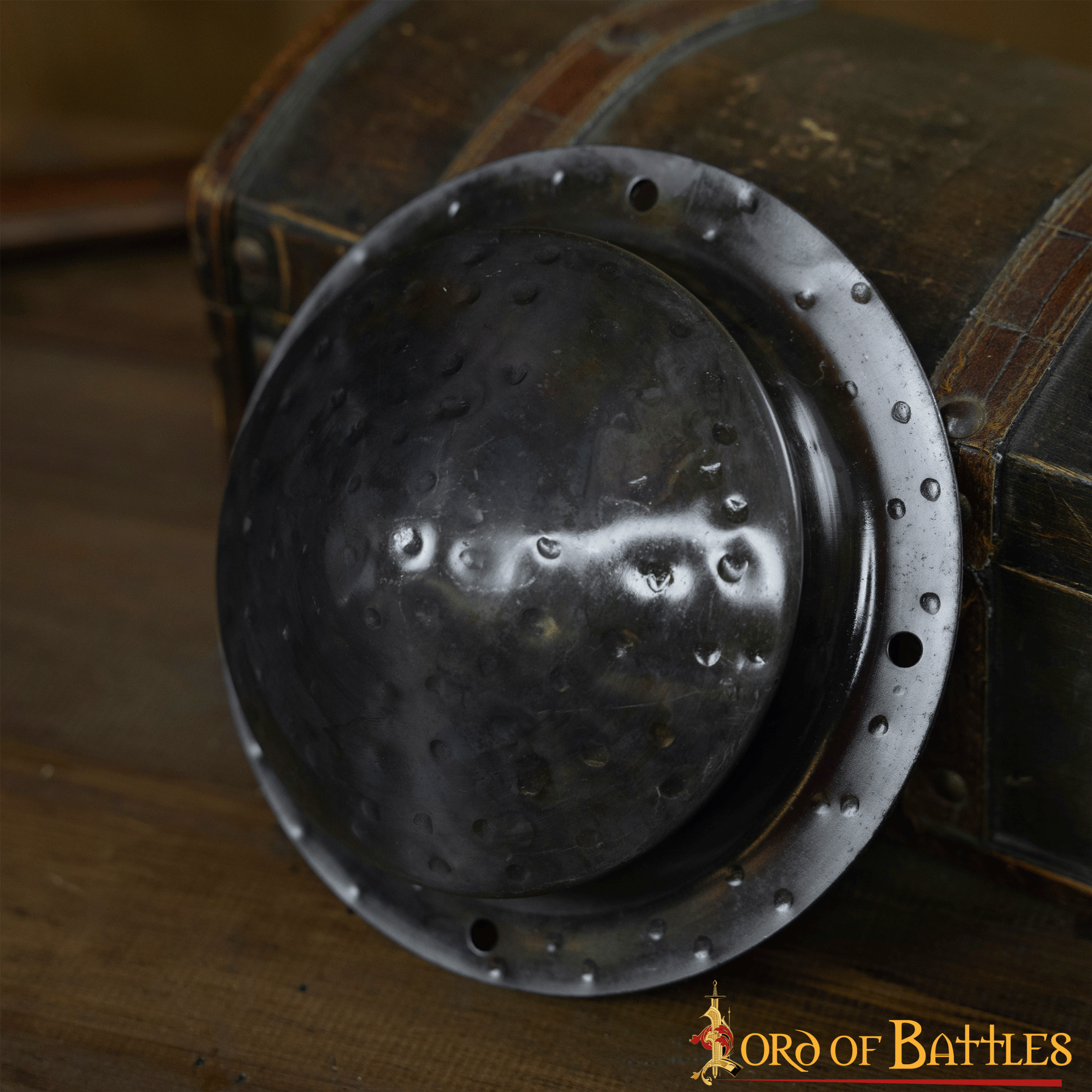 Escudo Medieval Cónico De Acero Forjado A Mano De Calibre 16 7 Escudo Medieval Cónico De Acero Forjado A Mano De Calibre 16 - Imagen 5