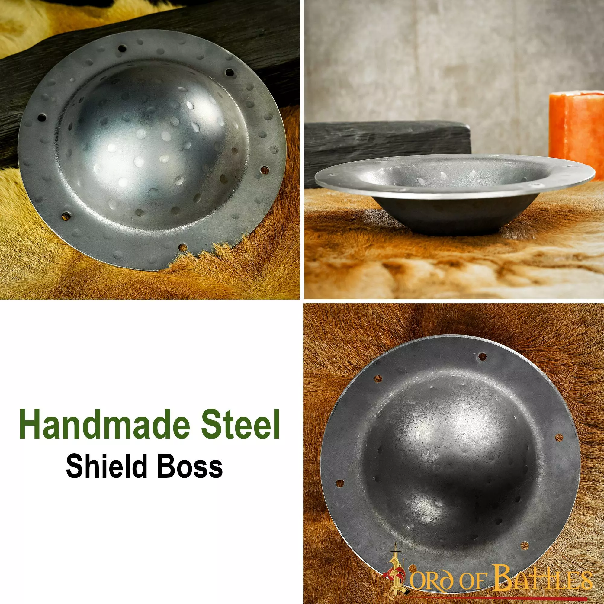 Umbo Rústico De Acero Funcional Para Escudos Vikingos O Celtas 7 Umbo Rústico De Acero Funcional Para Escudos Vikingos O Celtas - Imagen 5