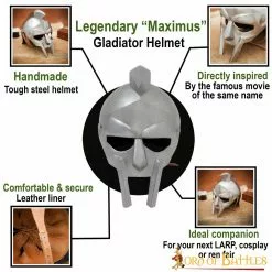 Legendario Casco De Acero De Gladiador "Maximus" Con Forro De Cuero -Armadura Ventas 2203P18 pattern 1 3