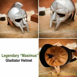 Legendario Casco De Acero De Gladiador "Maximus" Con Forro De Cuero -Armadura Ventas 2203P18 pattern 2 1