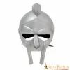 Legendario Casco De Acero De Gladiador "Maximus" Con Forro De Cuero