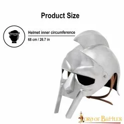 Legendario Casco De Acero De Gladiador "Maximus" Con Forro De Cuero -Armadura Ventas 2203P18 3