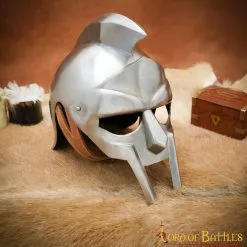 Legendario Casco De Acero De Gladiador "Maximus" Con Forro De Cuero -Armadura Ventas 2203P18 5