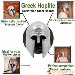 Casco Griego Hoplita Corintio De Acero Con Forro De Cuero -Armadura Ventas 2205 pattern1 2