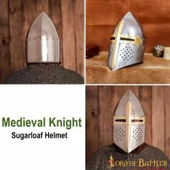 Casco Medieval Caballero Cruzado Casco 16 Calibre -Armadura Ventas 2211 pattern 2