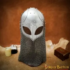 Casco De Gafas Vikingo Con Coraza De Cota De Malla De 16 Calibre -Armadura Ventas 2215PL16 8