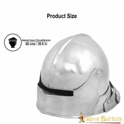 Casco Medieval Alemán Sallet Con Forro Acolchado -Armadura Ventas 2221P