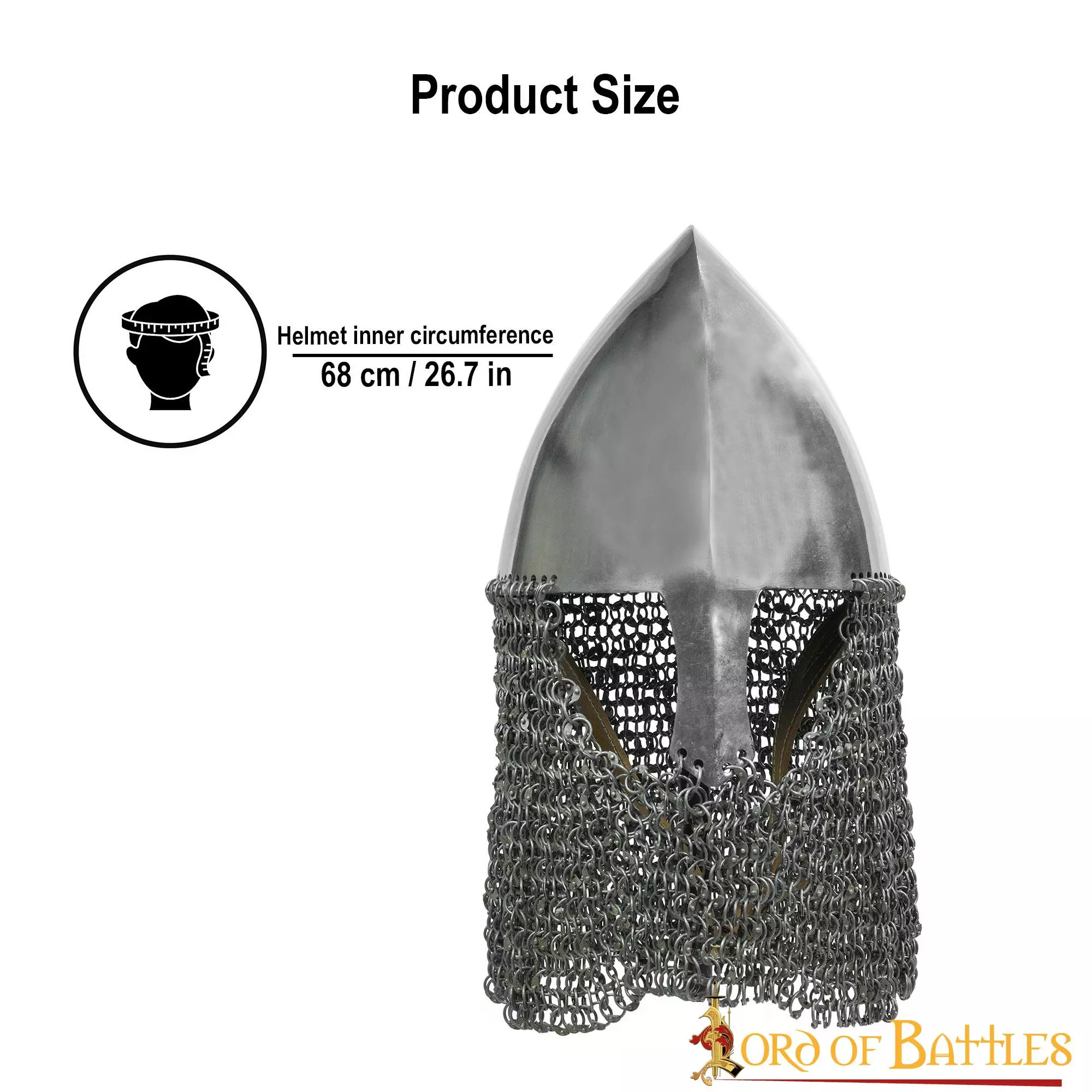 Casco Nasal Olmutz Del Siglo XI Con Coraza De Cota De Malla Calibre 12 5 Casco Nasal Olmutz Del Siglo XI Con Coraza De Cota De Malla Calibre 12 - Imagen 3