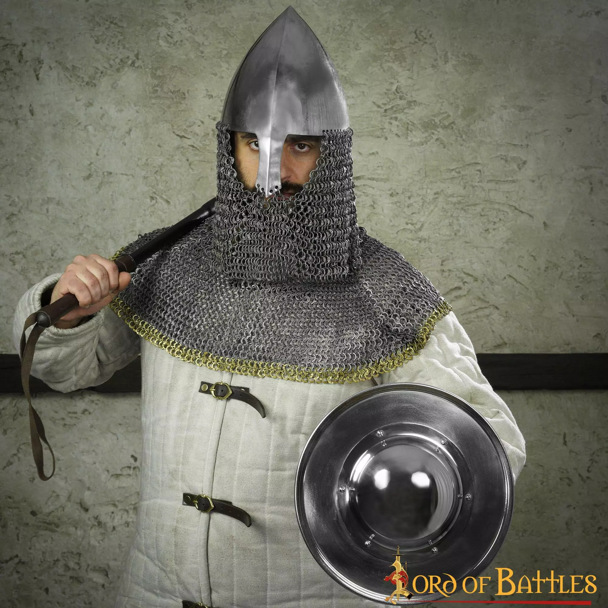 Casco Nasal Olmutz Del Siglo XI Con Coraza De Cota De Malla Calibre 12 8 Casco Nasal Olmutz Del Siglo XI Con Coraza De Cota De Malla Calibre 12 - Imagen 6