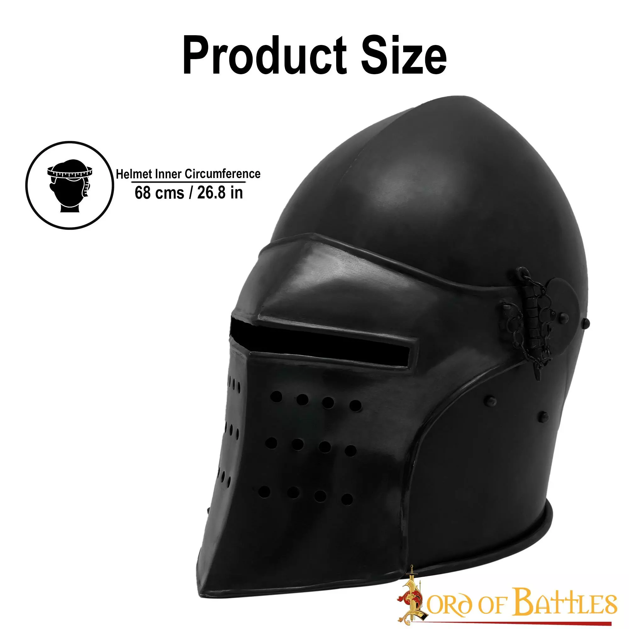 Casco De Caballero Negro Con Visera Desmontable Y Forro De Piel 5 Casco De Caballero Negro Con Visera Desmontable Y Forro De Piel - Imagen 3