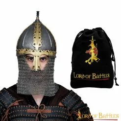 Siglo X Vikingo Varangian Rus Eslava Gnezdovo Casco Con Butted Chainmail Camail 16 Calibre