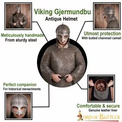Casco Vikingo Gjermundbu De Acero Antiguo Con Forro De Cuero Auténtico Y Camaleón A Tope 11 Casco Vikingo Gjermundbu De Acero Antiguo Con Forro De Cuero Auténtico Y Camaleón A Tope -Armadura Ventas 2241 pattern 1