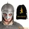Casco Vikingo Gjermundbu De Acero Antiguo Con Forro De Cuero Auténtico Y Camaleón A Tope -Armadura Ventas 2241 1 1