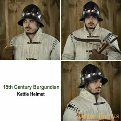 Casco Borgoñón De Caldera Casco Históricamente Exacto Del Siglo XV Calibre 16 12 Casco Borgoñón De Caldera Casco Históricamente Exacto Del Siglo XV Calibre 16 -Armadura Ventas 2242PL14 pattern 2 1 scaled 1
