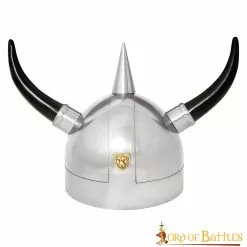 Fantasía Vikingo Casco De Acero Con Cuernos Calibre 20