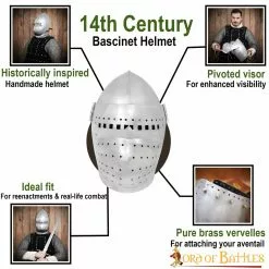 Casco Bascinet De Visera Completa Del Siglo XIV Calibre 14 -Armadura Ventas 2248PL14 pattern1 1