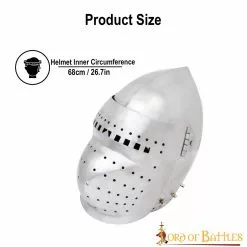 Casco Bascinet De Visera Completa Del Siglo XIV Calibre 14 -Armadura Ventas 2248PL14 3 1