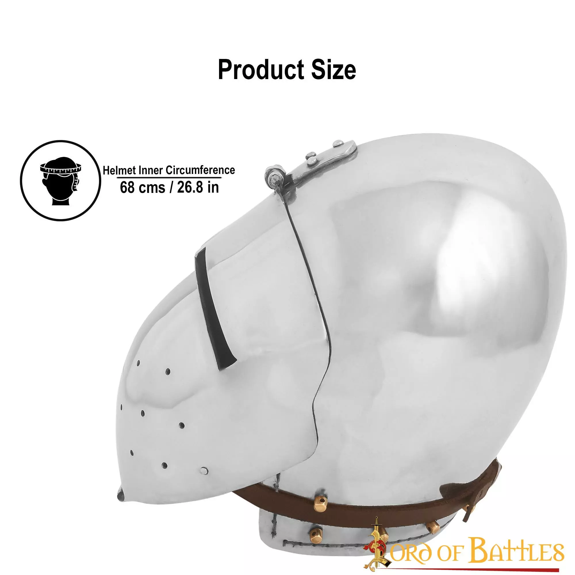 Casco Medieval Klappvisor Bascinet Con Forro Acolchado Calibre 16 5 Casco Medieval Klappvisor Bascinet Con Forro Acolchado Calibre 16 - Imagen 3