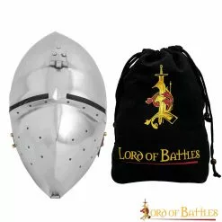 Casco Medieval Klappvisor Bascinet Con Forro Acolchado Calibre 16
